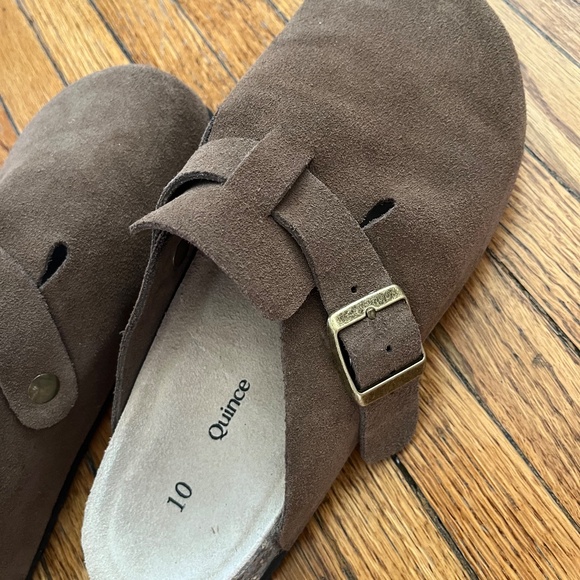 Quince Water Repellent Suede Clog Mule Cafe Size 10 Worn once - Picture 4 of 4